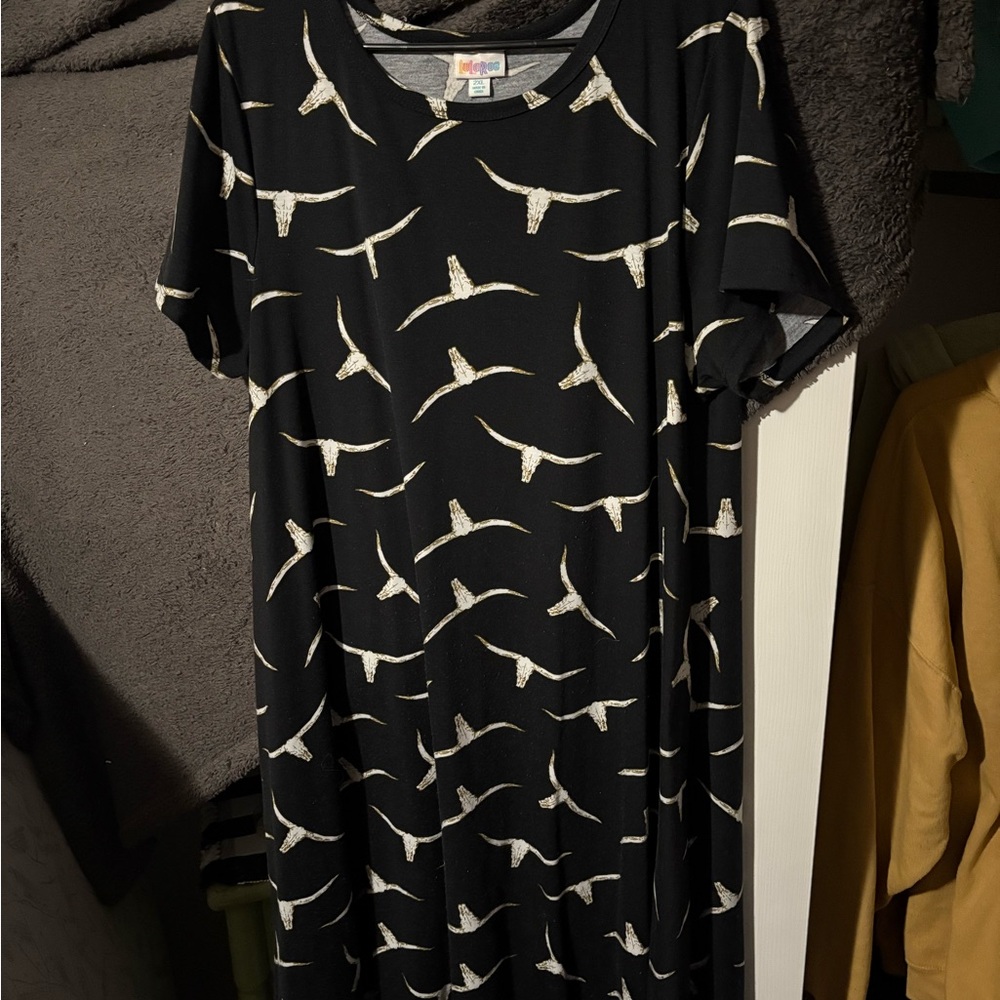LulaRoe Carly Dress with Longhorns